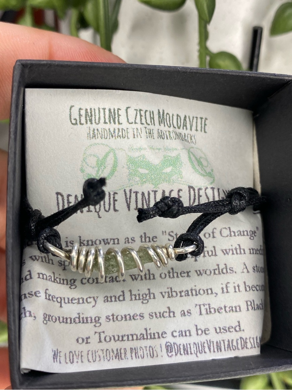 Sterling Silver Wire Wrapped Raw Moldavite cage Adjustable bracelet